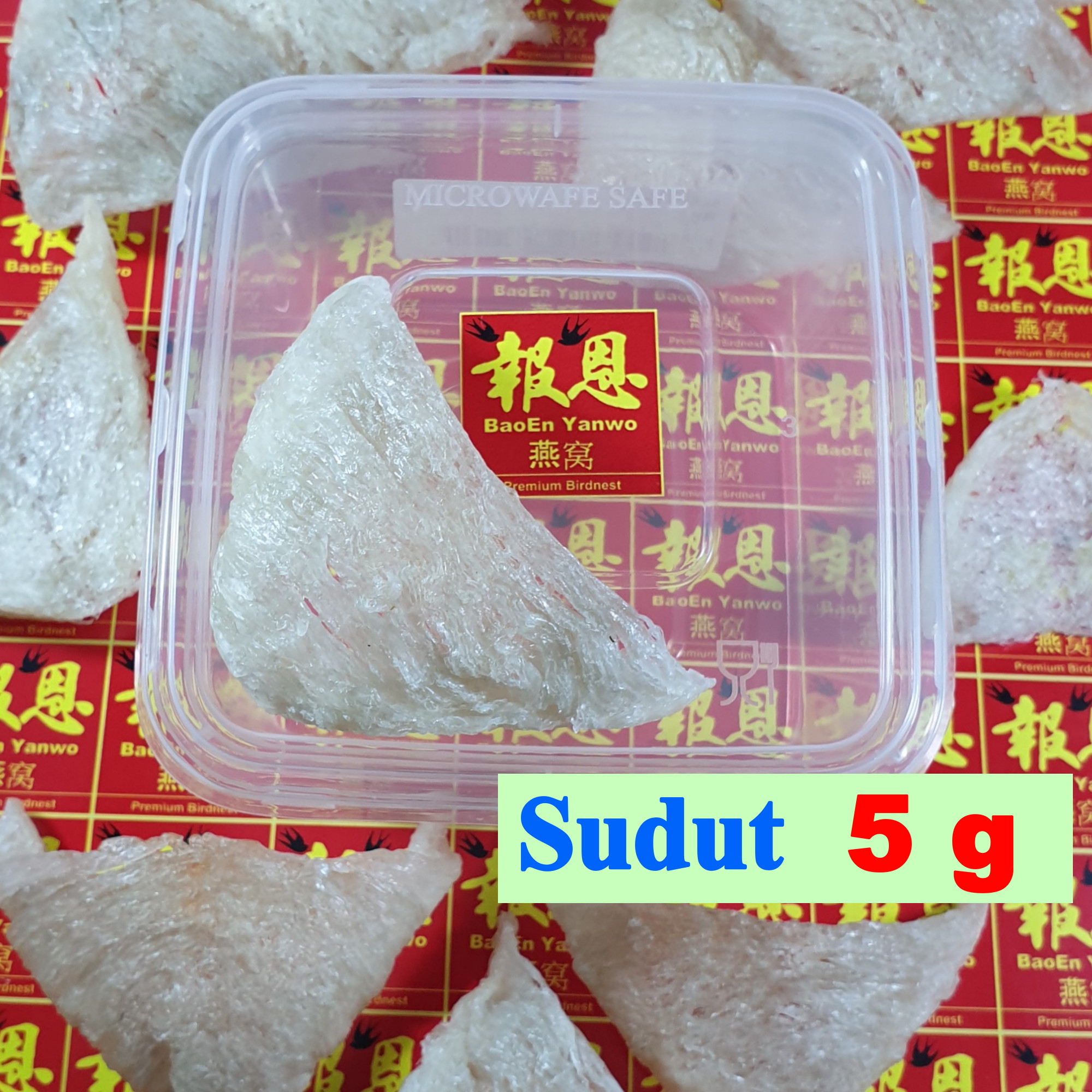 Sarang Walet Bersih SUDUT Utuh 5 Gram - BaoEn Yanwo